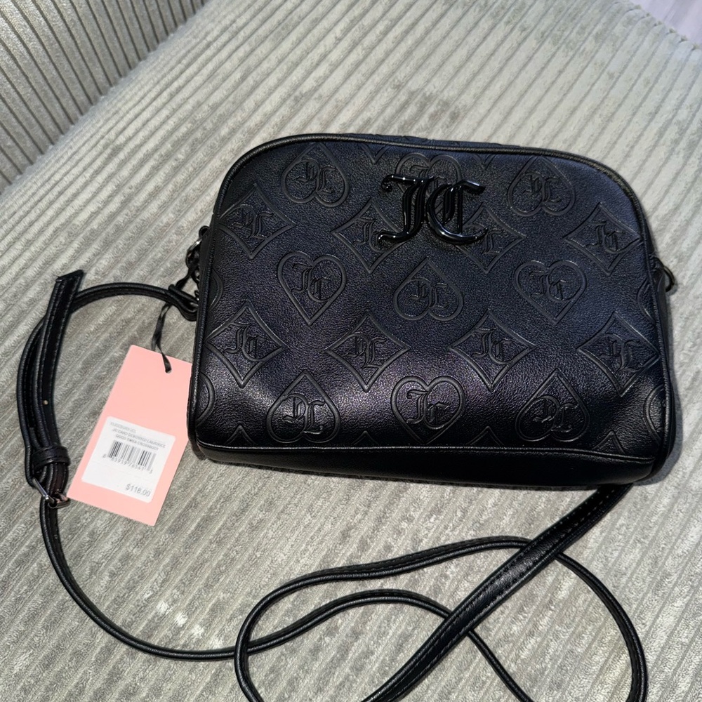 Juicy Couture Black Embossed Crossbody Bag